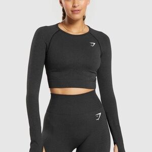 Gymshark vital seamless 2.0 crop top size M colour black